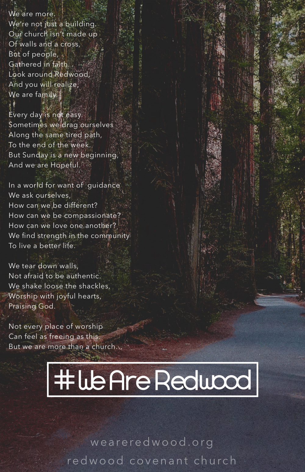 #weareredwood poster and poem